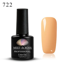 Load image into Gallery viewer, MEET ACROSS 7ml Pure Colors Gel Varnish Semi Permanant UV Long Lasting For Nail Art Gel Nail Polish Need LED Lamp Gel Lacquer
