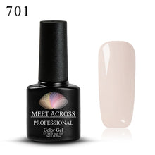 Load image into Gallery viewer, MEET ACROSS 7ml Pure Colors Gel Varnish Semi Permanant UV Long Lasting For Nail Art Gel Nail Polish Need LED Lamp Gel Lacquer
