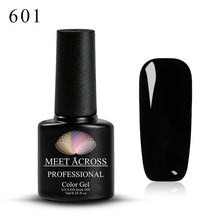 Load image into Gallery viewer, MEET ACROSS 7ml Pure Colors Gel Varnish Semi Permanant UV Long Lasting For Nail Art Gel Nail Polish Need LED Lamp Gel Lacquer
