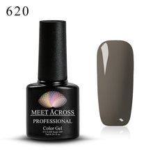 Load image into Gallery viewer, MEET ACROSS 7ml Pure Colors Gel Varnish Semi Permanant UV Long Lasting For Nail Art Gel Nail Polish Need LED Lamp Gel Lacquer
