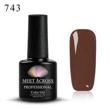 Load image into Gallery viewer, MEET ACROSS 7ml Pure Colors Gel Varnish Semi Permanant UV Long Lasting For Nail Art Gel Nail Polish Need LED Lamp Gel Lacquer
