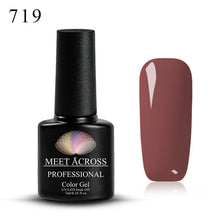 Load image into Gallery viewer, MEET ACROSS 7ml Pure Colors Gel Varnish Semi Permanant UV Long Lasting For Nail Art Gel Nail Polish Need LED Lamp Gel Lacquer
