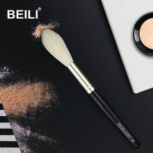 Load image into Gallery viewer, BEILI 1 Piece100% Real Goat Hair Black handle Highlight Blush Long Hair Single Makeup Brushes 06#
