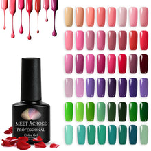 Load image into Gallery viewer, MEET ACROSS 7ml Pure Colors Gel Varnish Semi Permanant UV Long Lasting For Nail Art Gel Nail Polish Need LED Lamp Gel Lacquer
