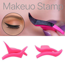 Load image into Gallery viewer, ELECOOL 2Pcs Eyeliner Template Stamp Mold Wings Easy To Wear Liquid Eye Liner Black Wing Shape Cosmetic Eyeliner Stamp Tool
