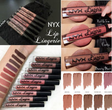 Load image into Gallery viewer, NYX Lingerie Matte Liquid Lipstick Waterproof Lip Gloss makeup Matte Lip Gloss 12 Color make up lip tint maquiagem free shipping
