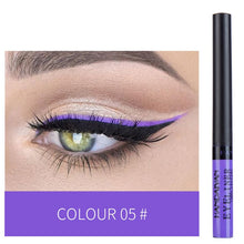 Load image into Gallery viewer, HANDAIYAN Colorful Matte Eyeliner Liquid Waterproof White Blue Black Tint Eyes Makeup Long Lasting Liquid Eye Liner Cosmetics
