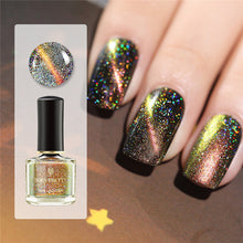 Load image into Gallery viewer, BORN PRETTY 3D Magnetic Glitter Nail Polish 6ml Holographic Chameleon Cat Eye Nail Varnish Nail Lacquer Black Base Needed
