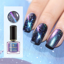 Load image into Gallery viewer, BORN PRETTY 3D Magnetic Glitter Nail Polish 6ml Holographic Chameleon Cat Eye Nail Varnish Nail Lacquer Black Base Needed
