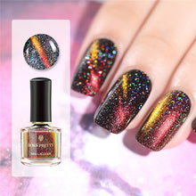 Load image into Gallery viewer, BORN PRETTY 3D Magnetic Glitter Nail Polish 6ml Holographic Chameleon Cat Eye Nail Varnish Nail Lacquer Black Base Needed
