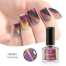 Load image into Gallery viewer, BORN PRETTY 3D Magnetic Glitter Nail Polish 6ml Holographic Chameleon Cat Eye Nail Varnish Nail Lacquer Black Base Needed
