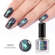 Load image into Gallery viewer, BORN PRETTY 3D Magnetic Glitter Nail Polish 6ml Holographic Chameleon Cat Eye Nail Varnish Nail Lacquer Black Base Needed
