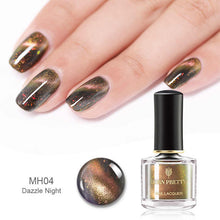 Load image into Gallery viewer, BORN PRETTY 3D Magnetic Glitter Nail Polish 6ml Holographic Chameleon Cat Eye Nail Varnish Nail Lacquer Black Base Needed
