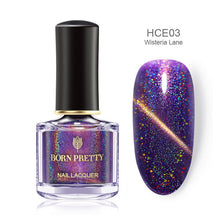 Load image into Gallery viewer, BORN PRETTY 3D Magnetic Glitter Nail Polish 6ml Holographic Chameleon Cat Eye Nail Varnish Nail Lacquer Black Base Needed
