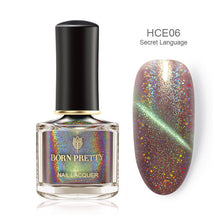 Load image into Gallery viewer, BORN PRETTY 3D Magnetic Glitter Nail Polish 6ml Holographic Chameleon Cat Eye Nail Varnish Nail Lacquer Black Base Needed
