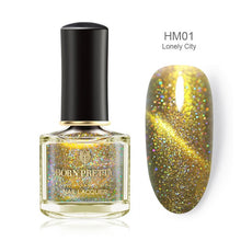 Load image into Gallery viewer, BORN PRETTY 3D Magnetic Glitter Nail Polish 6ml Holographic Chameleon Cat Eye Nail Varnish Nail Lacquer Black Base Needed
