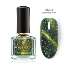 Load image into Gallery viewer, BORN PRETTY 3D Magnetic Glitter Nail Polish 6ml Holographic Chameleon Cat Eye Nail Varnish Nail Lacquer Black Base Needed
