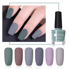 Load image into Gallery viewer, UR SUGAR 6ml Matte Nail Art Polish Pure Nail Color Nail Varnish Manicure Nail Art Lacquer Purple Grey 6 Colors Matte Effect
